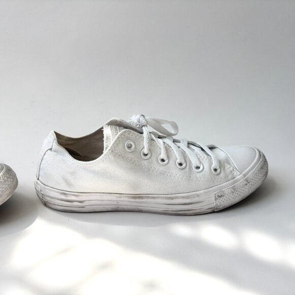 Pure White Converse Unisex Allstar Classic Sneakers - Sz 6.5 Womens sz 8.5 Mens - Picture 12 of 12